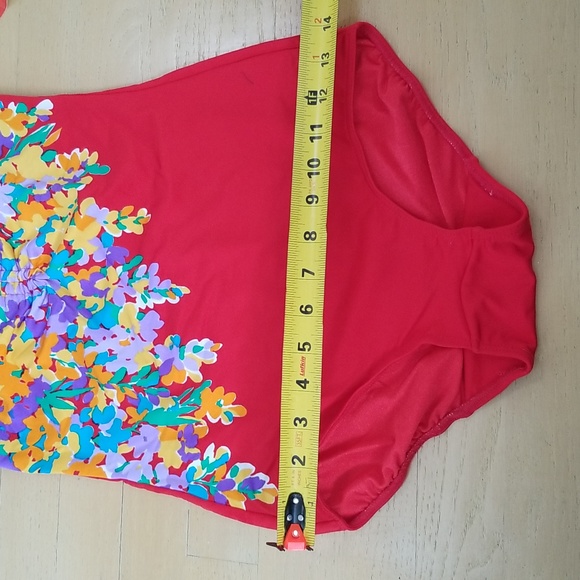 Vintage Floral Red Swim Suit Tie Halter NWT - Picture 10 of 10